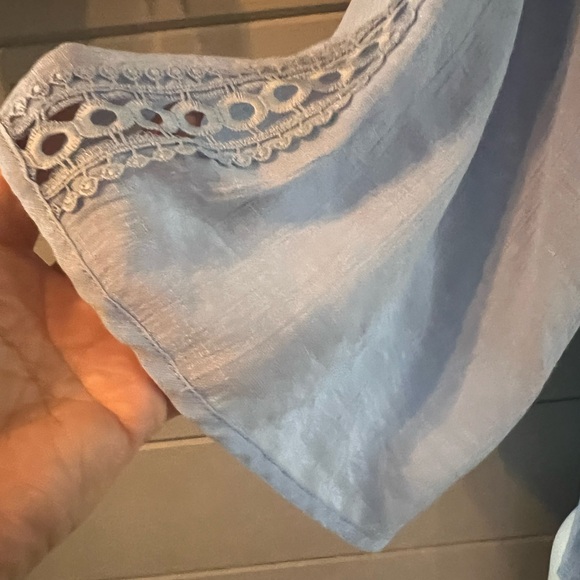 Zac & Rachel Blue Crochet Detail Blouse - Picture 3 of 9